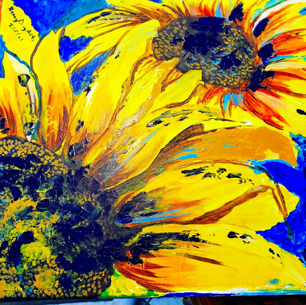 Sunflowers on canvas 16 x 20